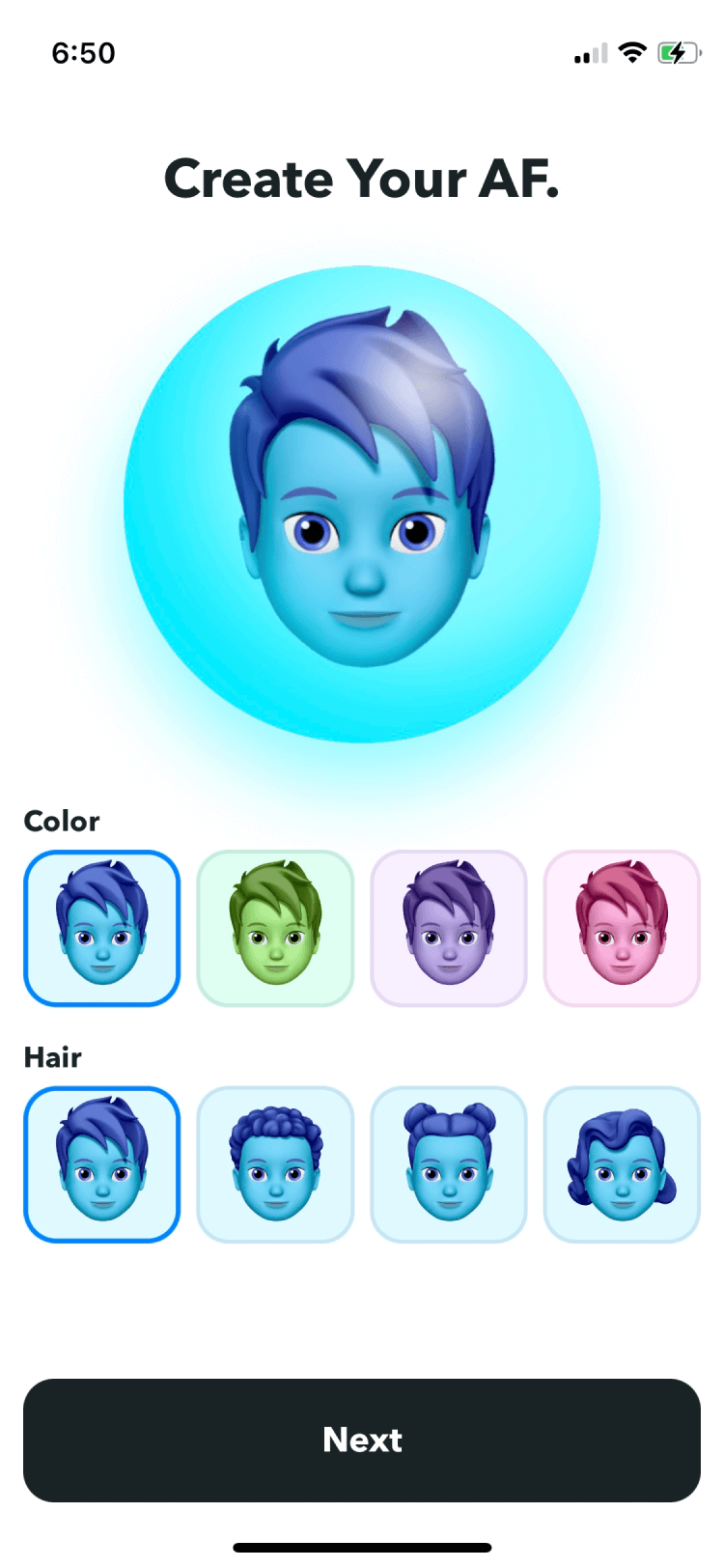 AF app create assistant screen
