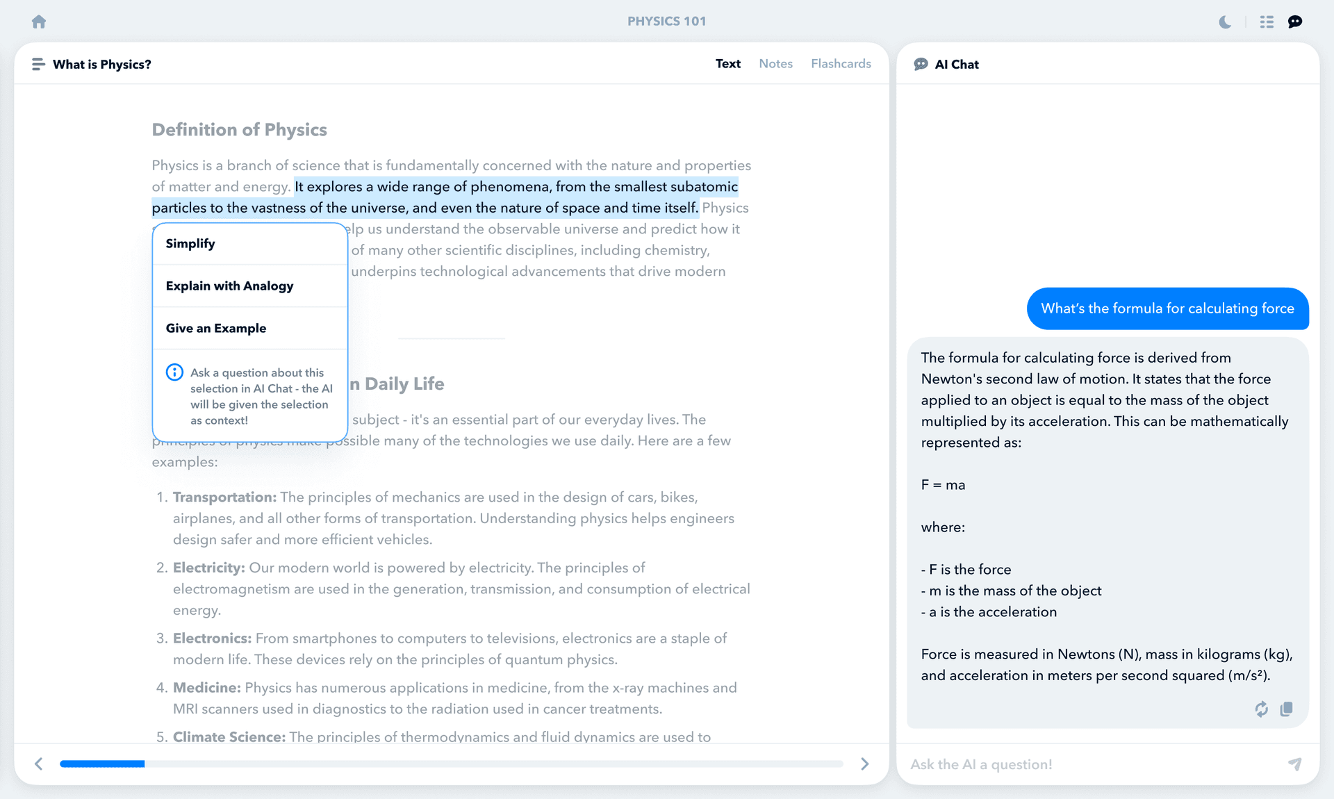 Learning platform with sentence selected
